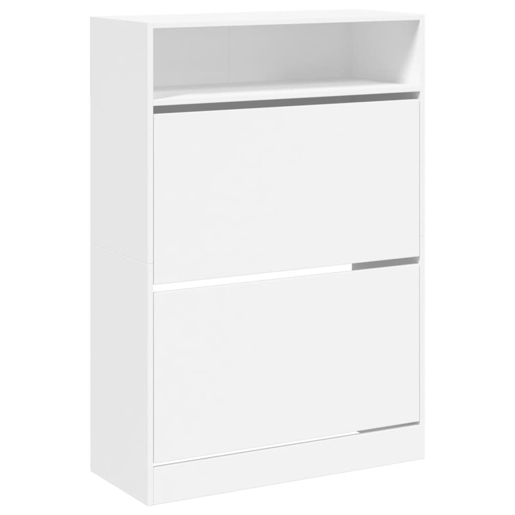 vidaXL Shoe Cabinet with 2 Flip-Drawers White 80x34x116 cm 2