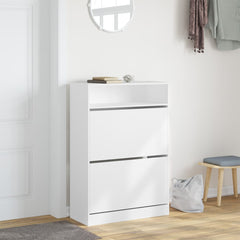 vidaXL Shoe Cabinet with 2 Flip-Drawers White 80x34x116 cm 3