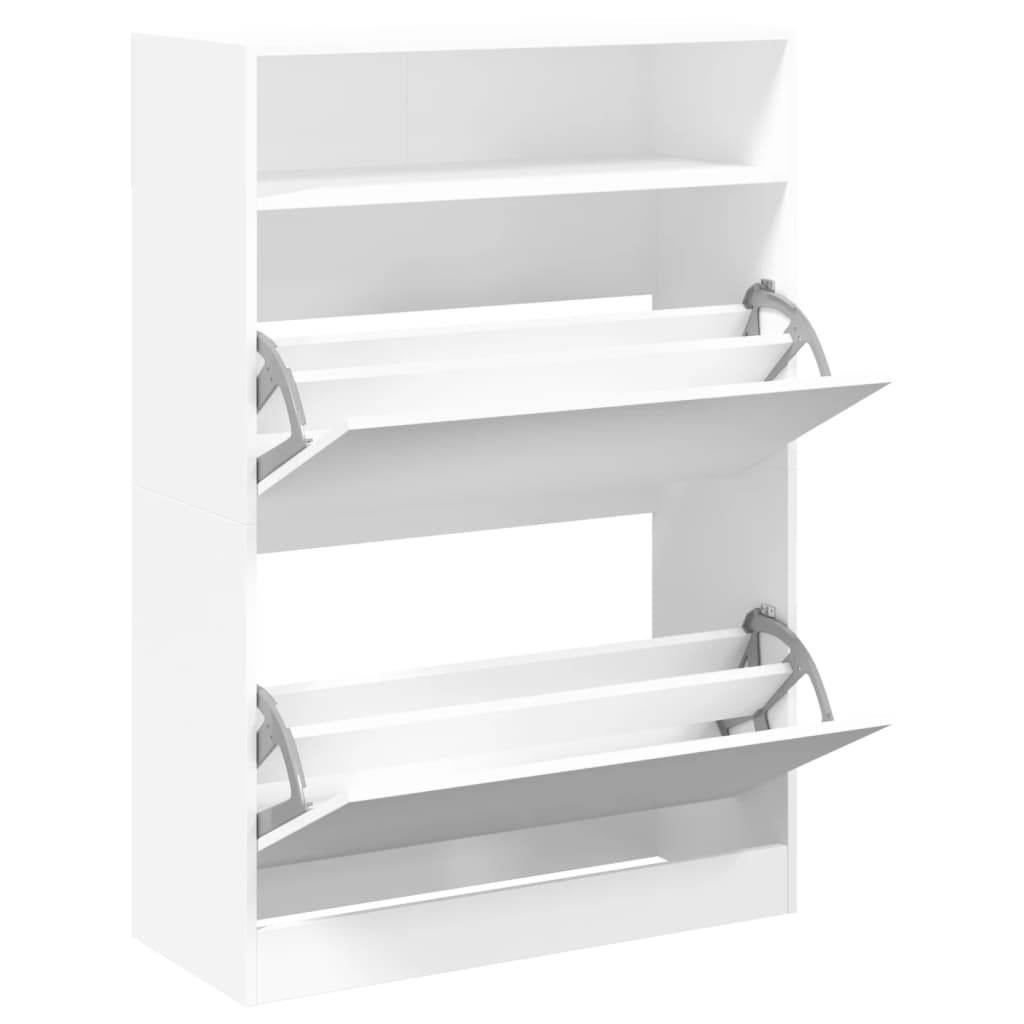 vidaXL Shoe Cabinet with 2 Flip-Drawers White 80x34x116 cm 5