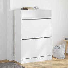 vidaXL Shoe Cabinet with 2 Flip-Drawers White 80x34x116 cm 1