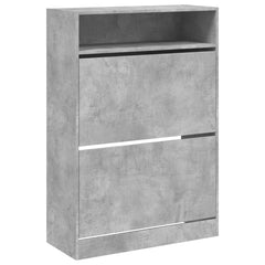 vidaXL Shoe Cabinet with 2 Flip-Drawers Concrete Grey 80x34x116 cm 2