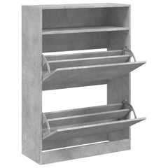 vidaXL Shoe Cabinet with 2 Flip-Drawers Concrete Grey 80x34x116 cm 5