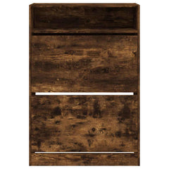 vidaXL Shoe Cabinet with 2 Flip-Drawers Smoked Oak 80x34x116 cm 6