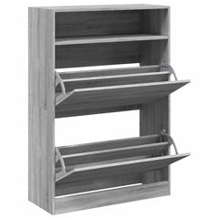 vidaXL Shoe Cabinet with 2 Flip-Drawers Grey Sonoma 80x34x116 cm 5
