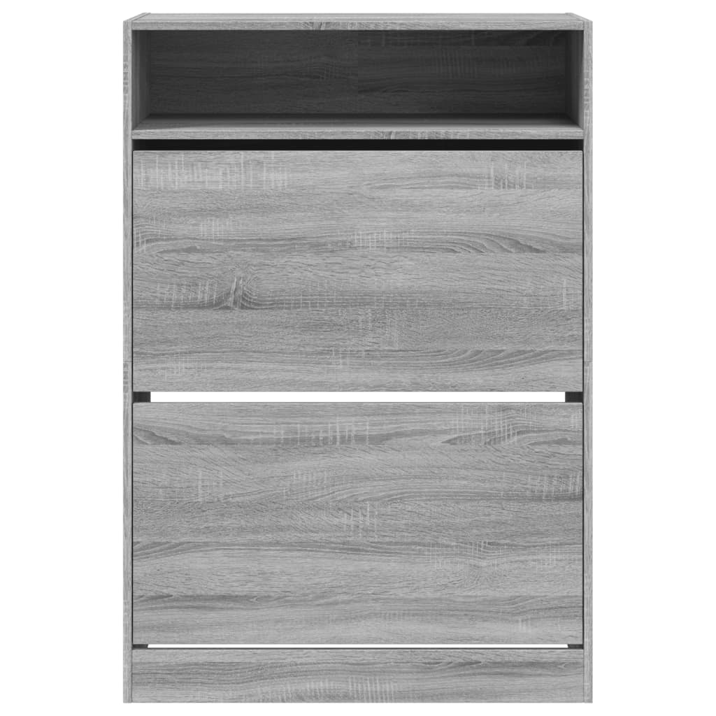 vidaXL Shoe Cabinet with 2 Flip-Drawers Grey Sonoma 80x34x116 cm 6