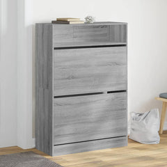 vidaXL Shoe Cabinet with 2 Flip-Drawers Grey Sonoma 80x34x116 cm 1