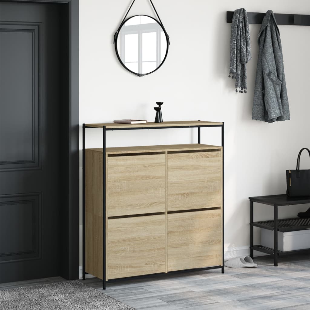 vidaXL Shoe Cabinet Sonoma Oak 3