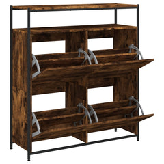 vidaXL Shoe Cabinet Smoked Oak 2 pairs per drawer 4