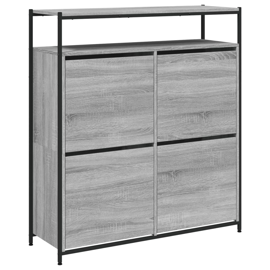 vidaXL Shoe Cabinet Grey Sonoma Holds multiple pairs of shoes 2