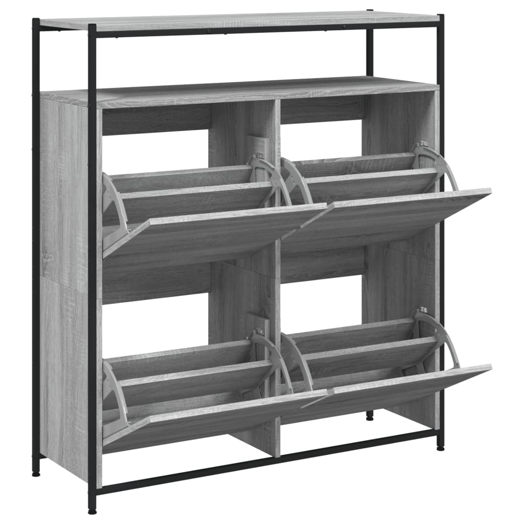vidaXL Shoe Cabinet Grey Sonoma Holds multiple pairs of shoes 4