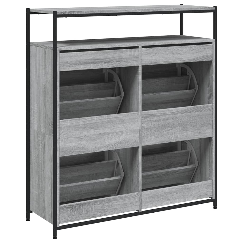 vidaXL Shoe Cabinet Grey Sonoma Holds multiple pairs of shoes 6