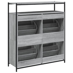 vidaXL Shoe Cabinet Grey Sonoma Holds multiple pairs of shoes 6