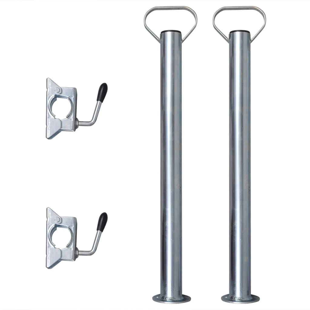 vidaXL Trailer Jack Wheel 60mm with 2 Support Tubes and 2 Split Clamps 3