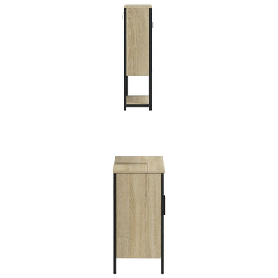 2 Piece Bathroom Furniture Set Sonoma Oak Engineered Wood