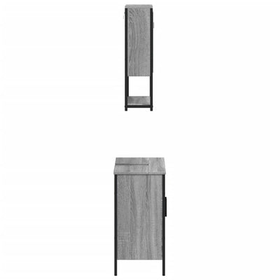 2 Piece Bathroom Furniture Set Grey Sonoma Engineered Wood