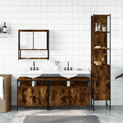 Bathroom Furniture Set 4 pcs Engineered Wood Smoked oak
