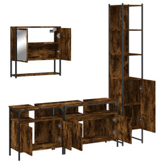 Bathroom Furniture Set 4 pcs Engineered Wood Smoked oak