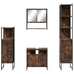 Bathroom Furniture Set 4 pcs Engineered Wood Smoked oak