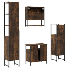 Bathroom Furniture Set 4 pcs Engineered Wood Smoked oak