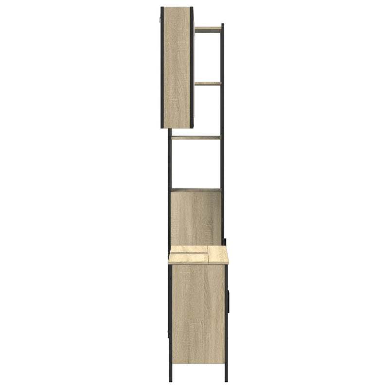 Juego de gabinetes de baño de 3 piezas de madera de ingeniería de roble Sonoma