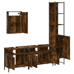 Bathroom Furniture Set 4 pcs Engineered Wood Smoked oak