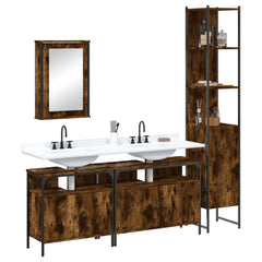 Bathroom Furniture Set 4 pcs Engineered Wood Smoked oak