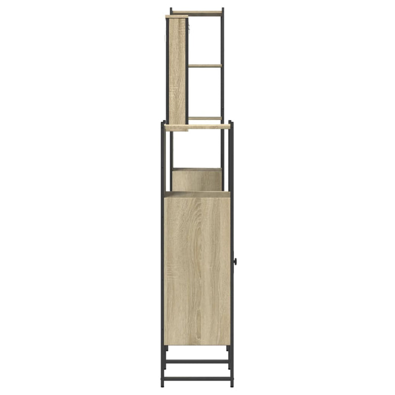 4 Piece Bathroom Furniture Set Sonoma Oak Engineered Wood