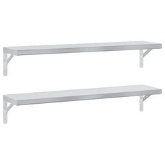 vidaXL Wall Shelves 2 pcs 100x23.5 cm Silver Stainless Steel 2