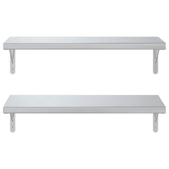 vidaXL Wall Shelves 2 pcs 75x30 cm Silver Stainless Steel 5