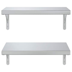vidaXL Wall Shelves 2 pcs 50x30 cm Silver Stainless Steel 5