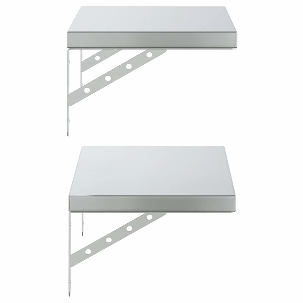 vidaXL Wall Shelves 2 pcs 50x30 cm Silver Stainless Steel 6