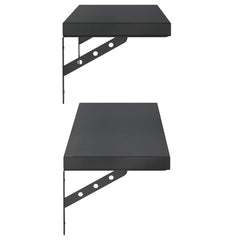 vidaXL Wall Shelves 2 pcs 100x23.5 cm Black Stainless Steel 6