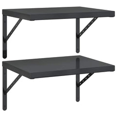 vidaXL Wall Shelves 2 pcs 50x40 cm Black Stainless Steel 2