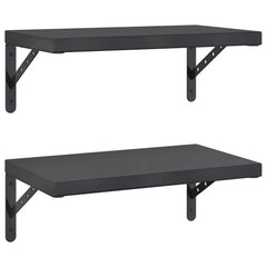 vidaXL Wall Shelves 2 pcs 50x30 cm Black Stainless Steel 2