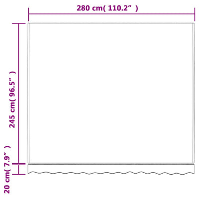 Replacement Fabric for Awning Red and White Stripe 3x2.5 m