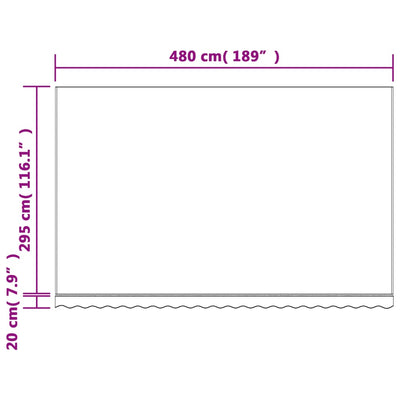 Replacement Fabric for Awning Red and White Stripe 5x3 m