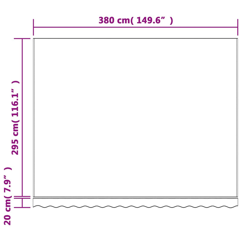 Replacement Fabric for Awning Multicolour Stripe 4x3 m