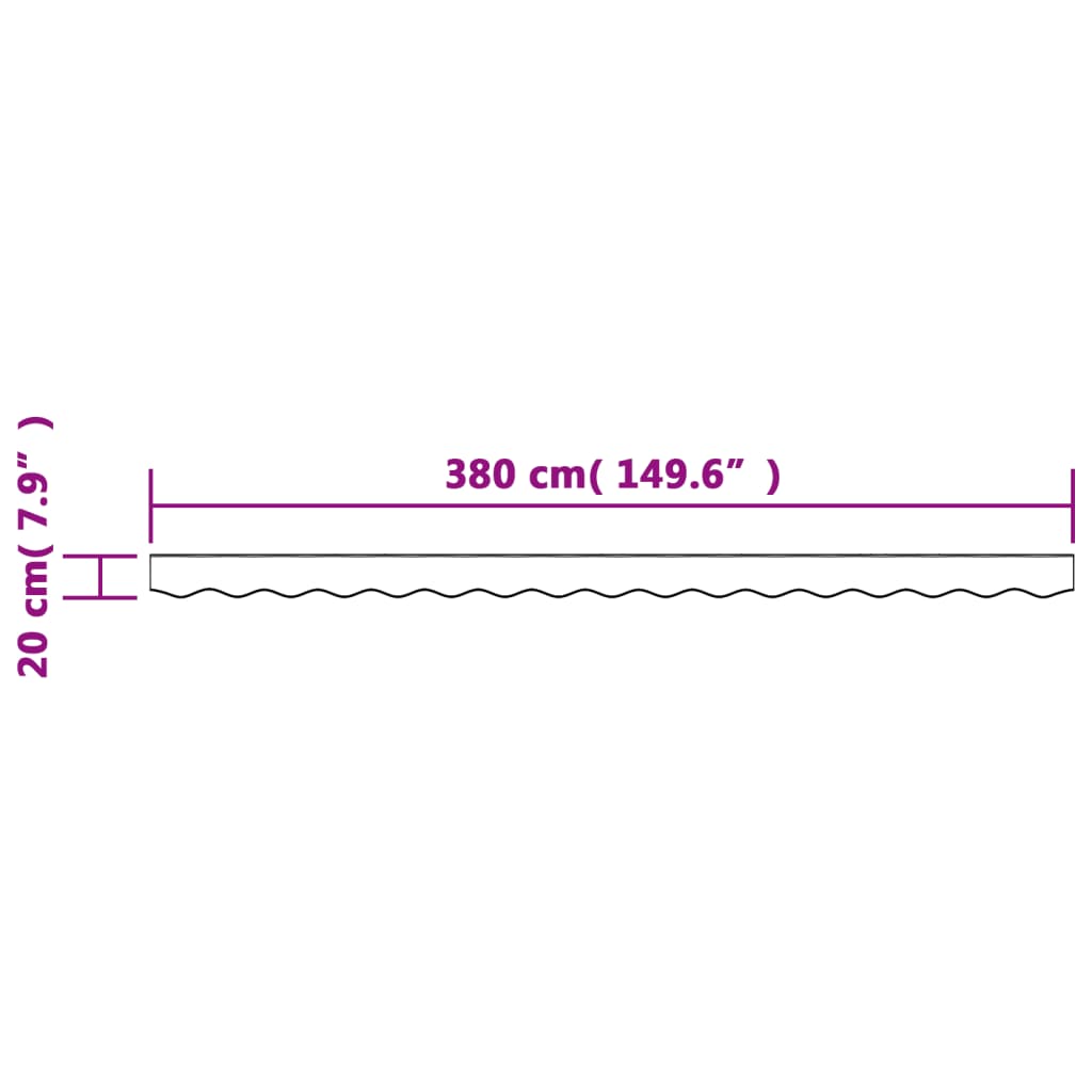 vidaXL Awning Valance Replacement Anthracite Stripe 400 cm 6