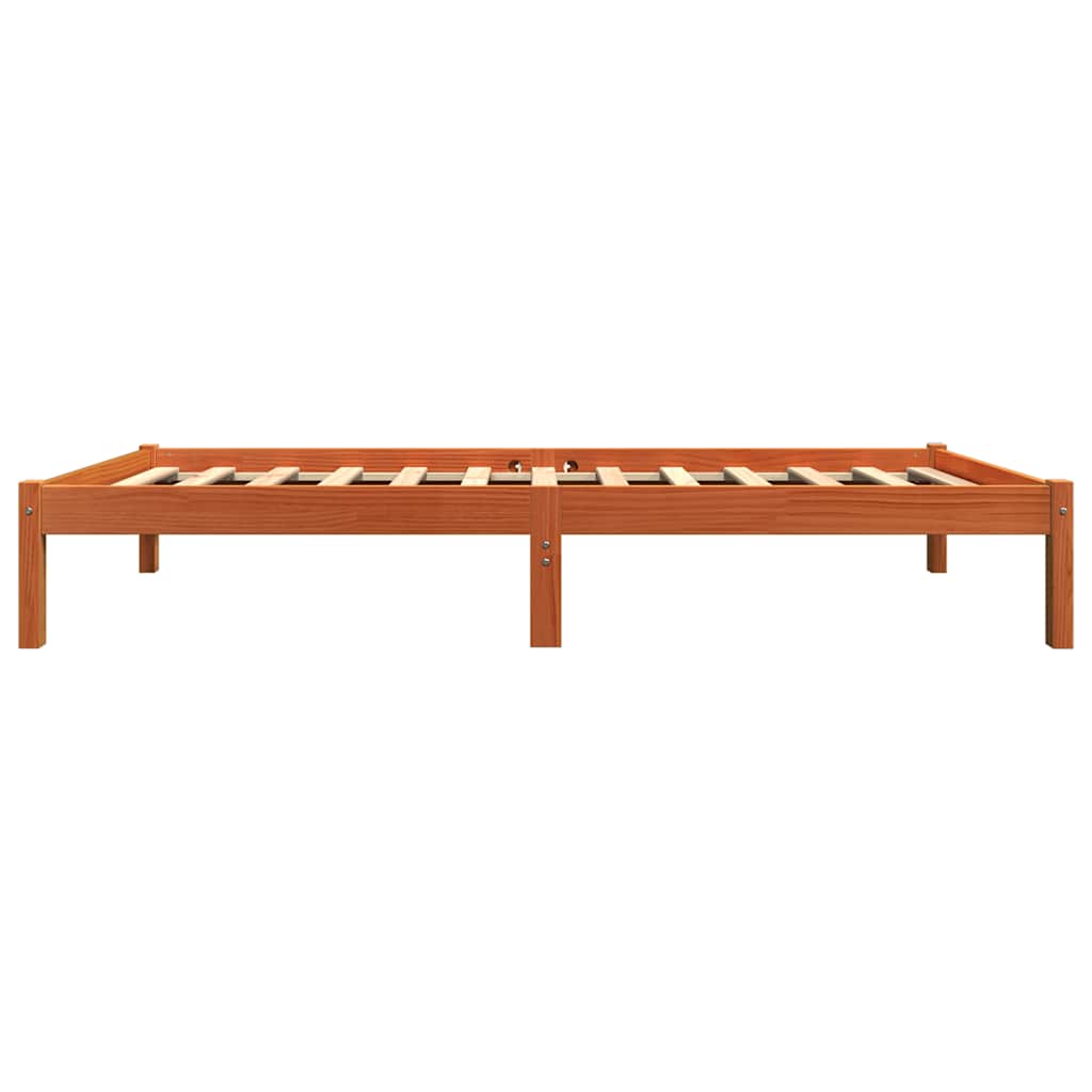 vidaXL Bed Frame without Mattress Wax Brown 90x200 cm Solid Wood Pine 5