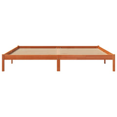 vidaXL Bed Frame without Mattress Wax Brown 200x200 cm Solid Wood Pine 4