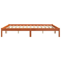 vidaXL Bed Frame without Mattress Wax Brown 200x200 cm Solid Wood Pine 5