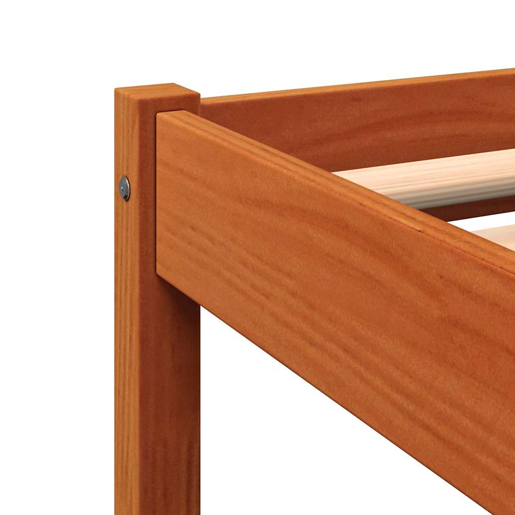 vidaXL Bed Frame without Mattress Wax Brown 200x200 cm Solid Wood Pine 6