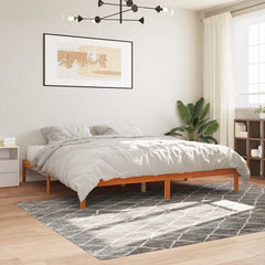 vidaXL Bed Frame without Mattress Wax Brown 200x200 cm Solid Wood Pine 1