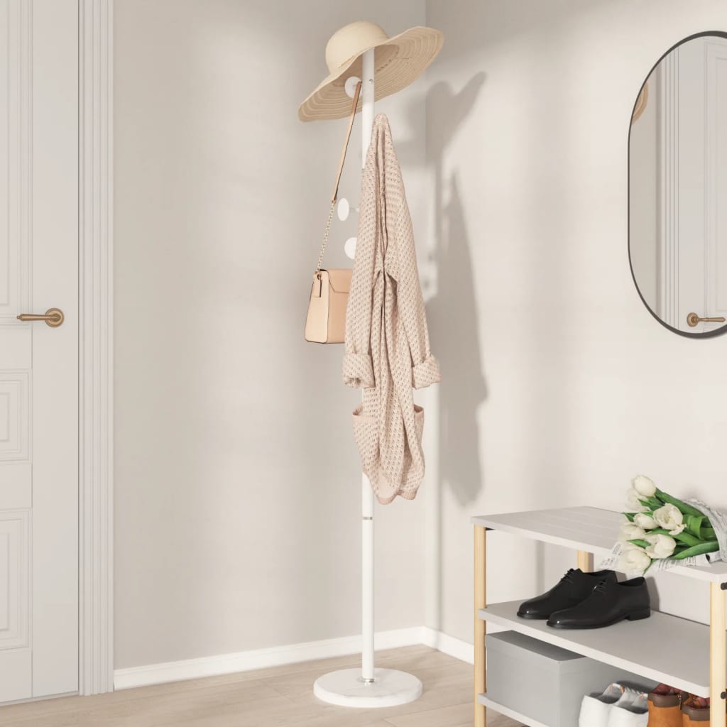 vidaXL Coat Stand White 176 cm Powder-coated Iron 3