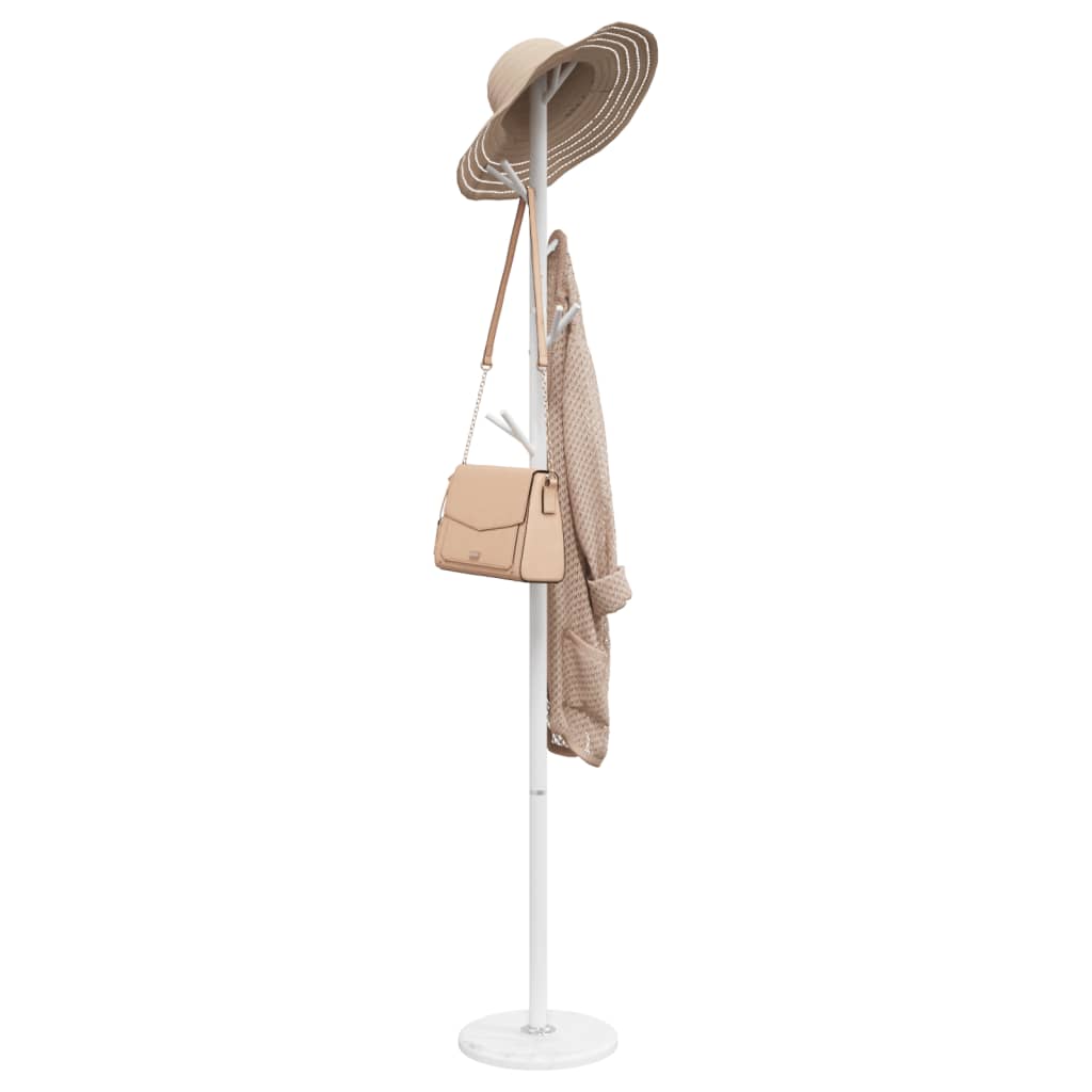 vidaXL Coat Stand White 175 cm Powder-coated Iron 1
