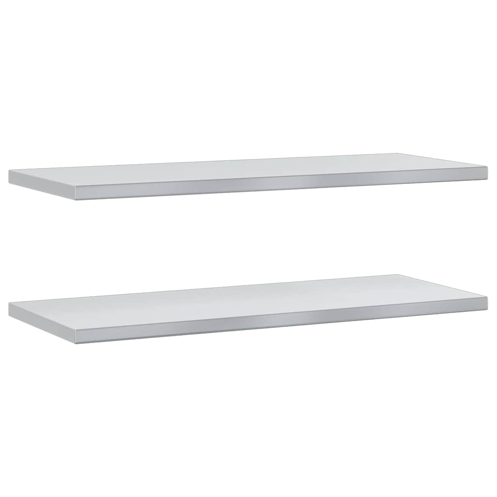 vidaXL Wall Shelves 2 pcs 100x40 cm Silver Stainless Steel 2