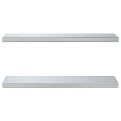 vidaXL Wall Shelves 2 pcs 75x23.5 cm Silver Stainless Steel 4