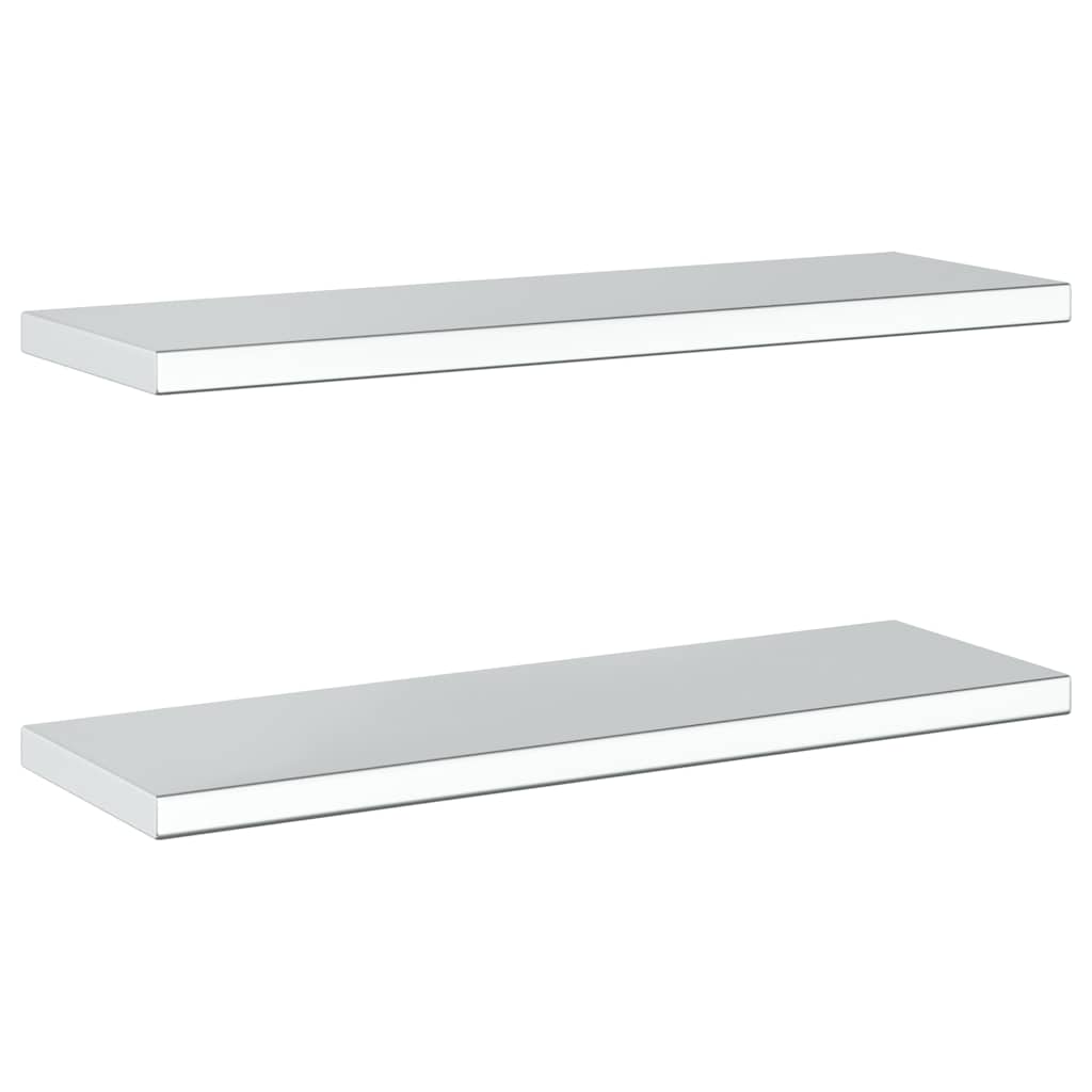 vidaXL Wall Shelves 2 pcs 75x23.5 cm Silver Stainless Steel 6