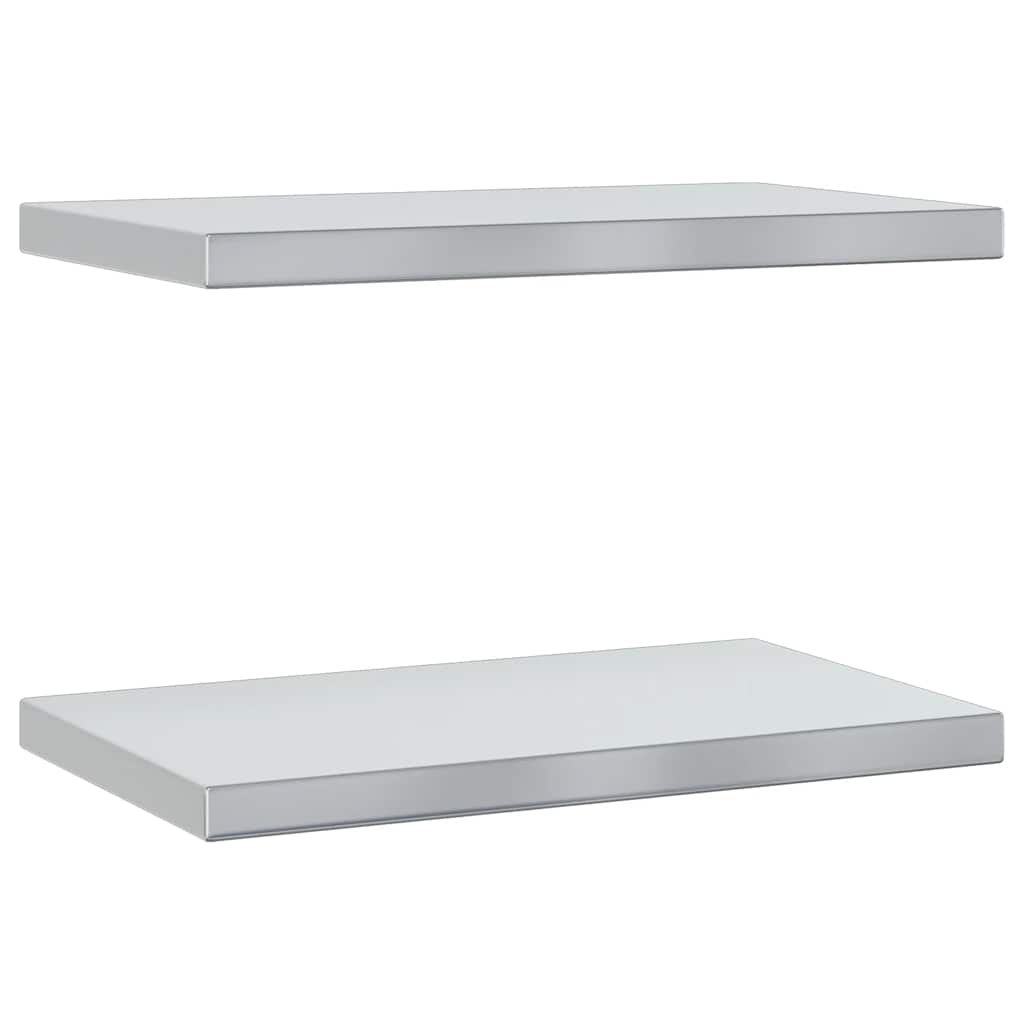 vidaXL Wall Shelves 2 pcs 50x30 cm Silver Stainless Steel 2