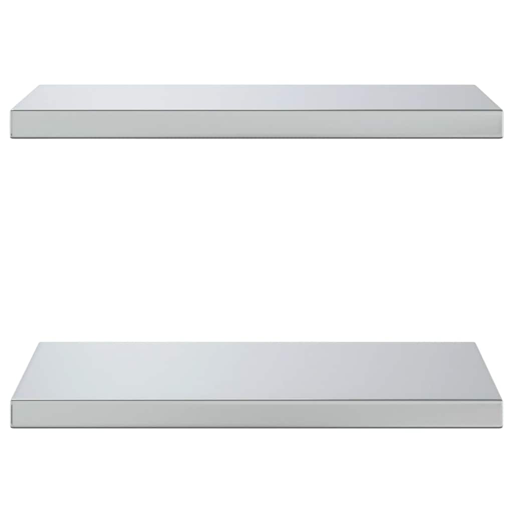 vidaXL Wall Shelves 2 pcs 50x30 cm Silver Stainless Steel 4